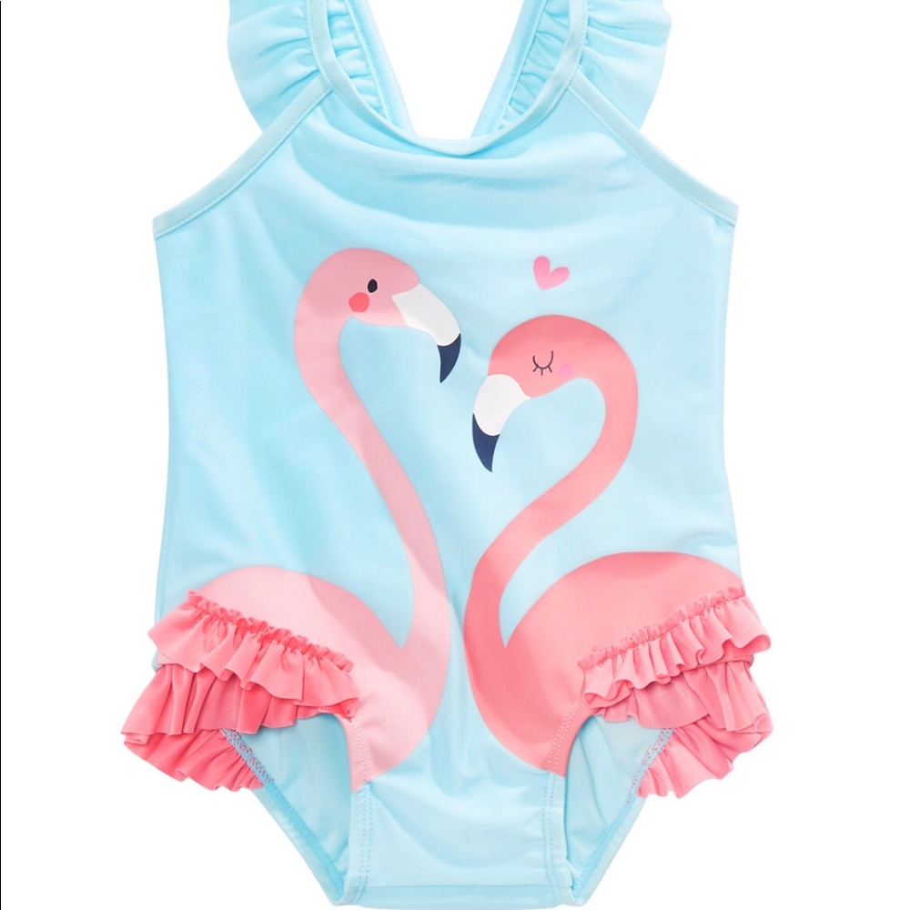 NWT Baby girls flamingo swimsuit